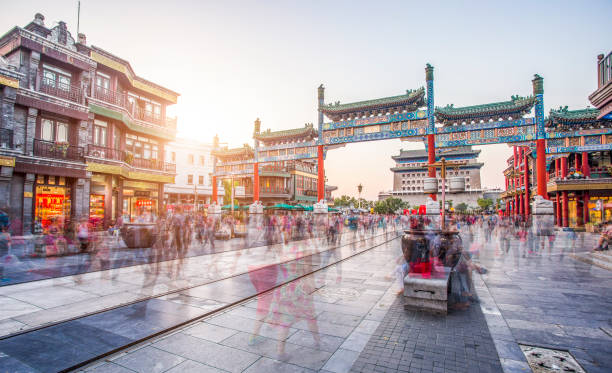 beijing qianmen street at night