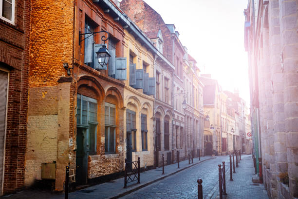 istock Old rue des trois Mollettes in Lille downtown 1333520777