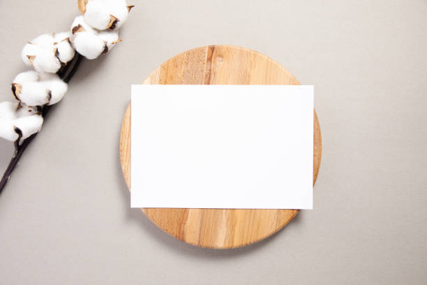 istock White invitation card with cotton branch 1333525850
