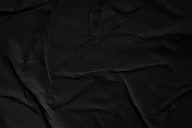 weathered black paper texture background - paper folded crumpled textured imagens e fotografias de stock