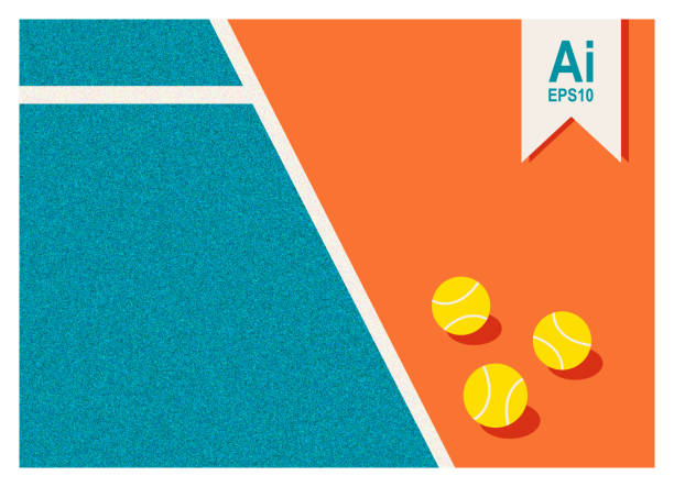 tennisplatz hintergrund - tennis court sport ball stock-grafiken, -clipart, -cartoons und -symbole