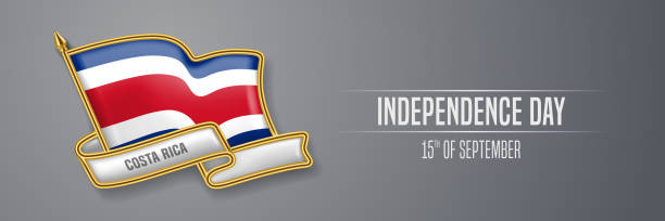 istock Costa Rica happy independence day greeting card, banner vector illustration 1333538972