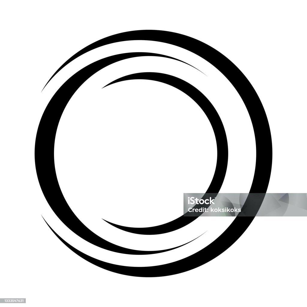 Круглый логотип Объектив Знак Вектор эскиз Объектив Татуировка - Векторная графика Линза роялти-фри
