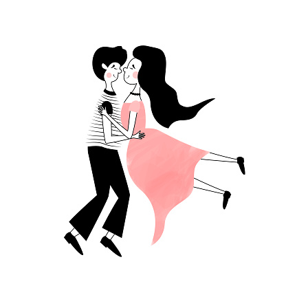Ilustración de Hermosa Pareja De Dibujos Animados Enamorada Girando En La Danza Genial Ilustración Mínima De Garabatos De Jóvenes Activos Para Clase De Baile Disco Retro Fiesta Latinoamericana Clipart Para El Diseño Ilustración de Hermosa Pareja De Dibujos Animados Enamorada Girando En La Danza Genial Ilustración Mínima De Garabatos De Jóvenes Activos Para Clase De Baile Disco Retro Fiesta Latinoamericana Clipart Para El Diseño