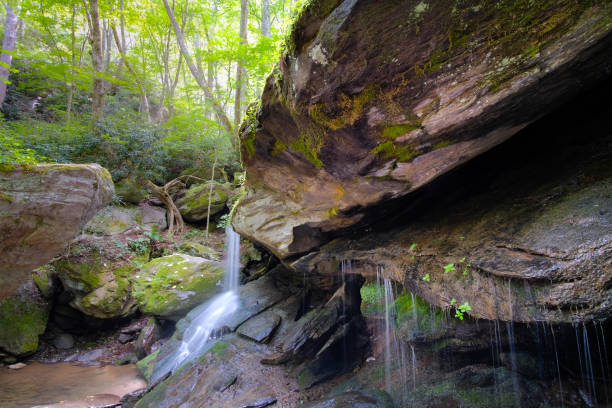 otter falls in seven devils north carolina, usa vicino a banner elk - grandfather mountain foto e immagini stock