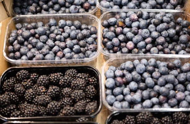 istock blueberries are sold in the store 1333556163