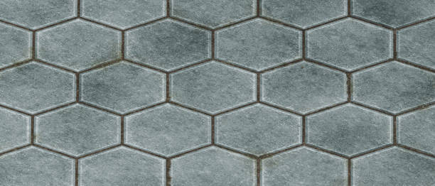 istock Hexagon paving stones floor. Rock texture background. 3D Rendering illustration. 1333561292