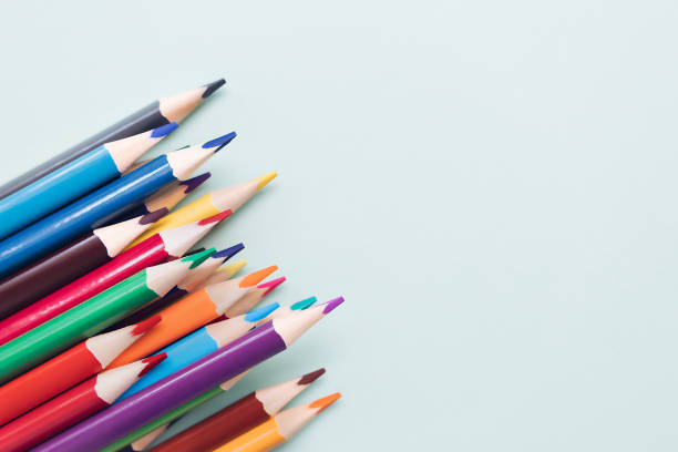 istock Background with colored pencils and space for copying. Top view 1333564093