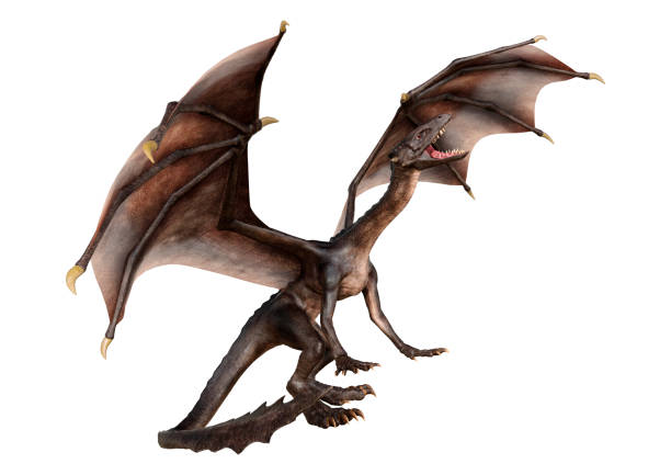 istock 3D illustration fantasy dragon on white 1333564112