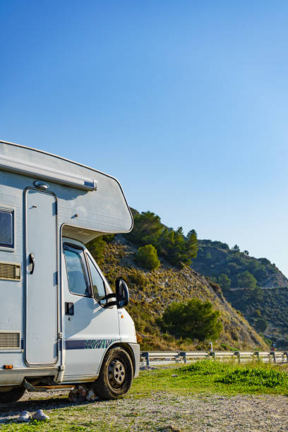 istock Rv camper camping on nature, Spain. 1333564814