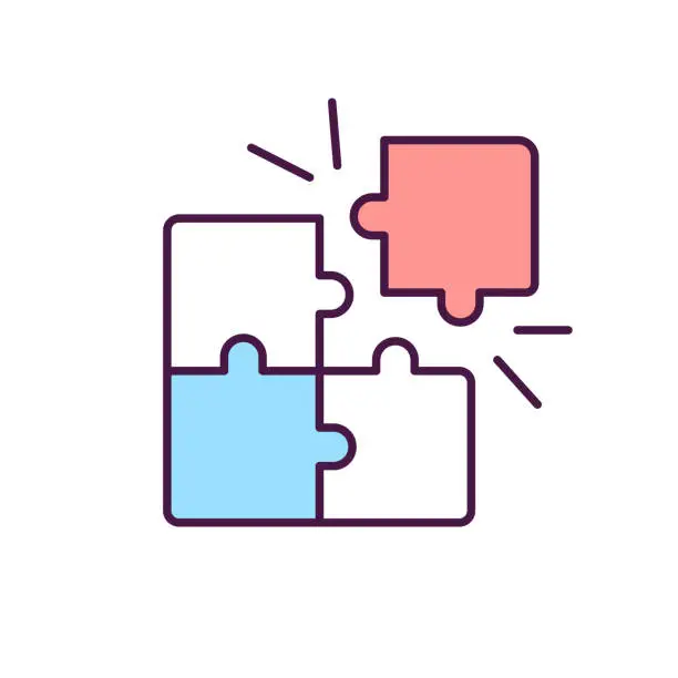 Vector illustration of Problem solving RGB color icon