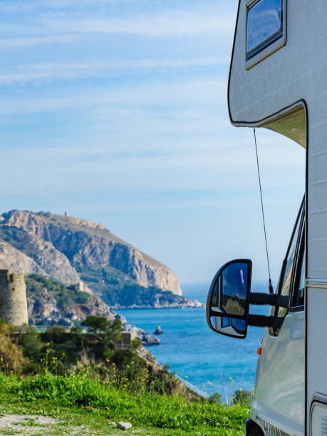 istock Motor home on seaside cliff, Spain 1333565822