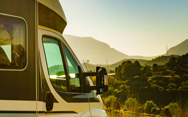 istock Rv camper camping on nature, Spain. 1333566013