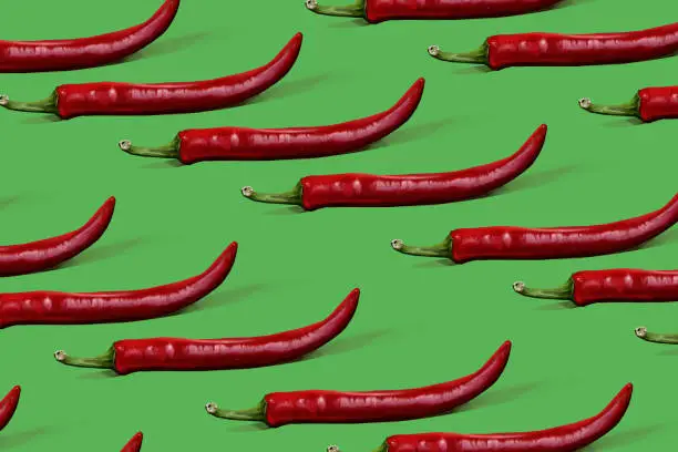 Vector illustration of Chili pepper pattern