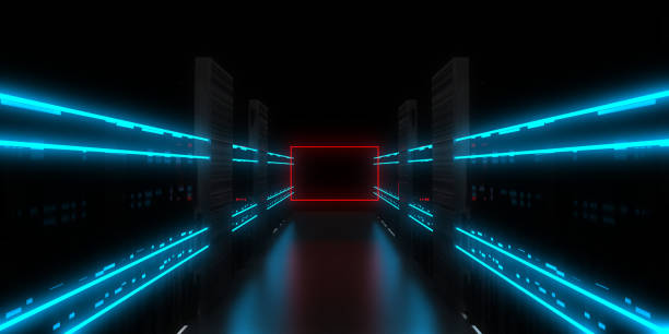 istock 3D abstract background with neon lights.  .space construction . .3d illustration 1333567848