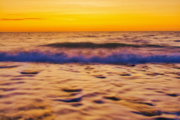 Sunrise over Pacific ocean, background with copy space, Queensland, full frame horizontal composition