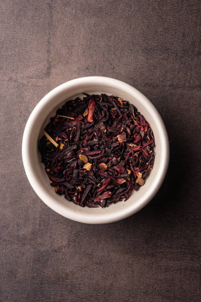 istock selective focus, natural black leaf tea in a clay bowl 1333574066