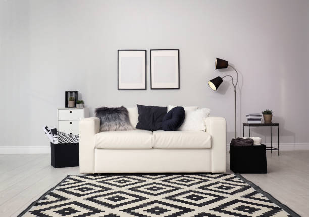 istock Elegant white sofa in modern living room interior 1333575202