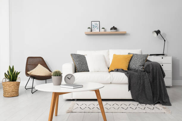 istock Elegant white sofa in modern living room interior 1333575267