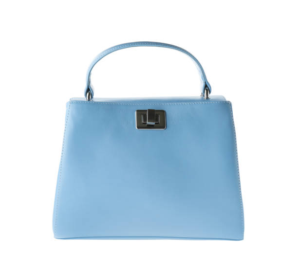 istock Stylish light blue woman's bag isolated on white 1333575769