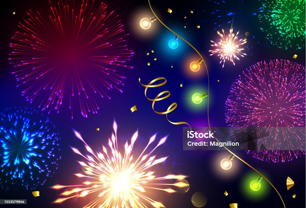 Year Background New Year Background With Fireworks Stock Illustration - Download Image ...
