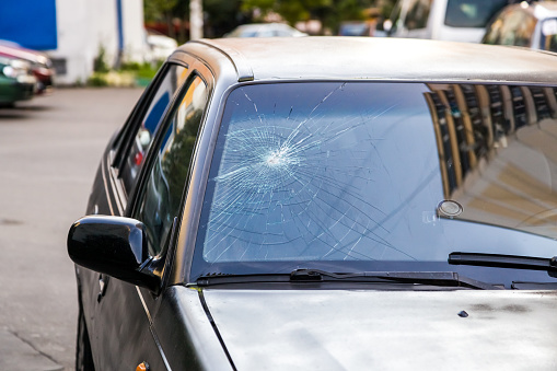 Break Windshield Broken Windshield Of A Car Stock Photo - Download Image Now ...