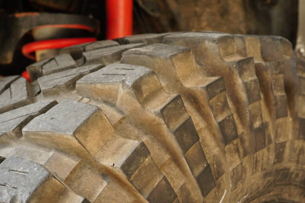 Close-up of a desert 4x4 tire