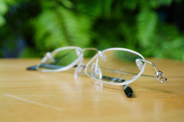 istock Eyeglasses On the textured wooden 1333585084