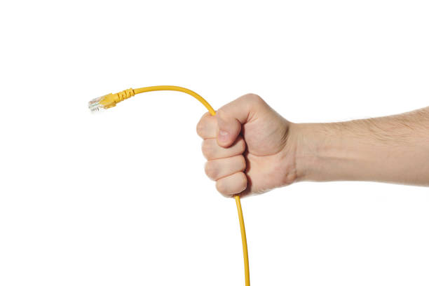 istock Cat 5e UTP RJ45 LAN cable in hand 1333586797