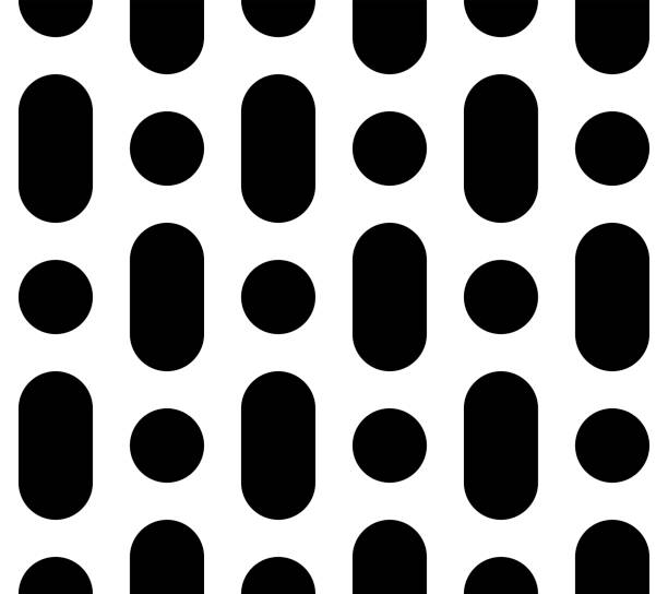 ilustraciones, imágenes clip art, dibujos animados e iconos de stock de patrón vectorial sin costuras, líneas redondeadas y círculos - hole pattern