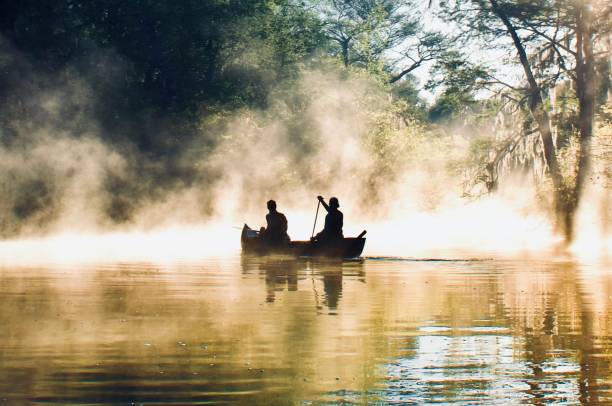 everglades nationalpark - kanu - rowboat river lake nautical vessel stock-fotos und bilder