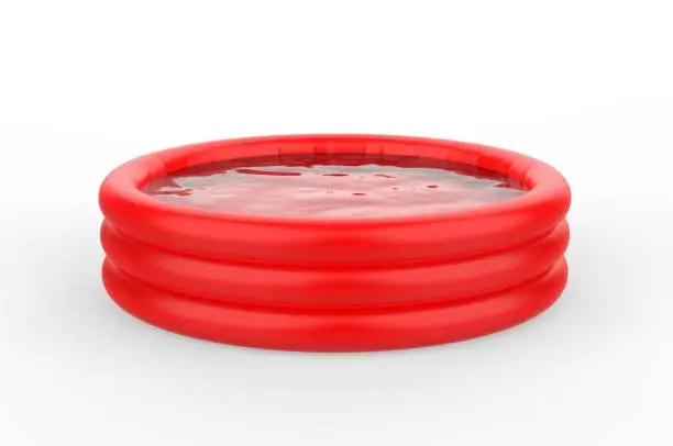 Photo of Blank inflatable portable PVC pool for branding mockup.