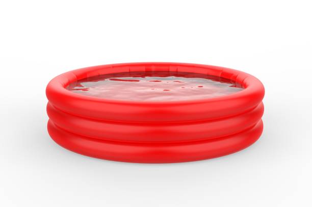 pusty nadmuchiwany przenośny basen pvc do znakowania makiety. - swimming tube inflatable circle zdjęcia i obrazy z banku zdjęć