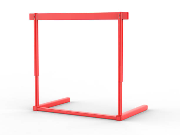 istock Blank red racing hurdle for advertising mockup template. 1333595691