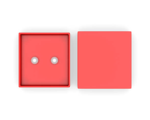 Blank paper Pearl earring Gift  Packaging Rigid Box.