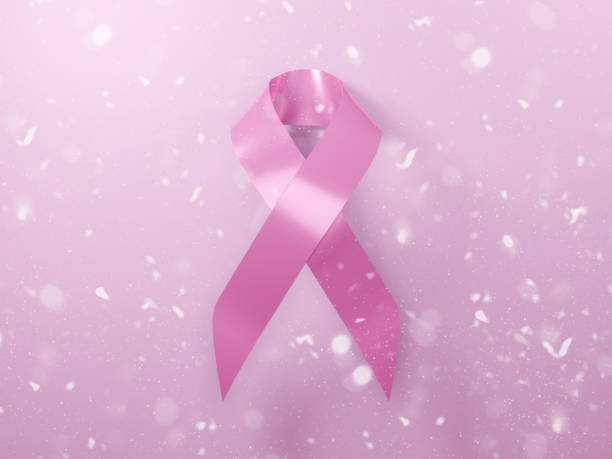 nastro rosa realistico per il simbolo di consapevolezza del cancro al seno rendering 3d isolato su sfondo rosa. - breast cancer cancer breast cancer awareness ribbon pink foto e immagini stock