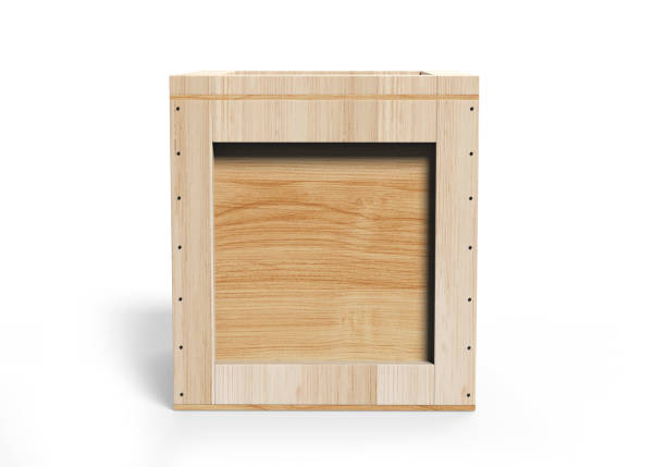 istock Blank heavy duty shipment wooden box mockup. 1333600704