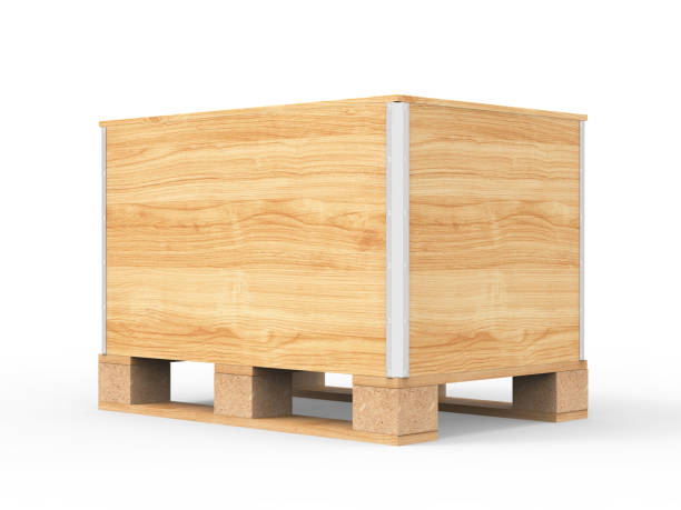 Blank heavy duty shipment wooden box template.