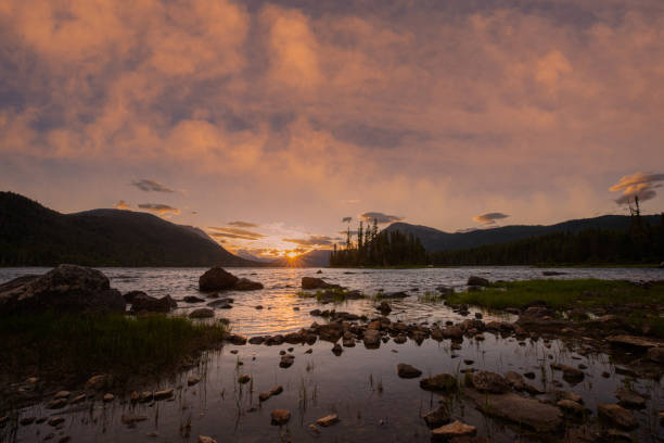 istock Sunset and dramatic sky at Lake Wenatchee 1333604169