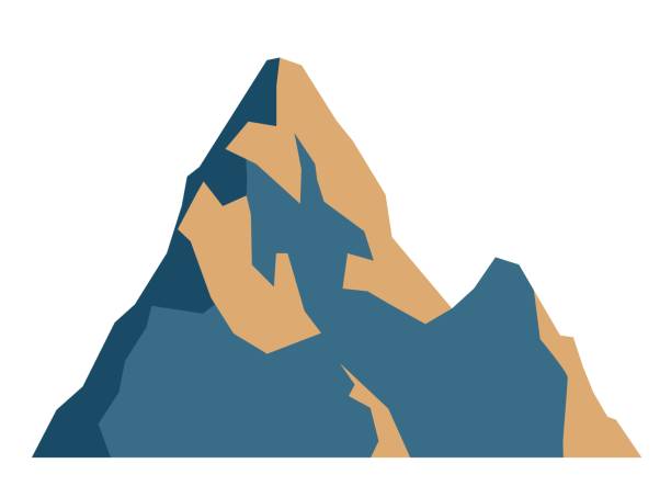 illustrations, cliparts, dessins animés et icônes de sommets de la montagne vecteur logo bleu silhouette illustration. - winter backgrounds focus on foreground white