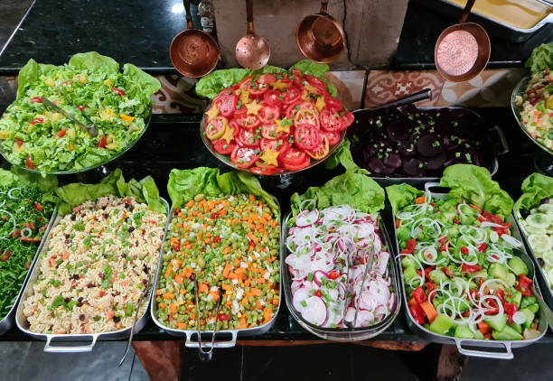 istock Self-service salad buffet with a variety of products 1333613046
