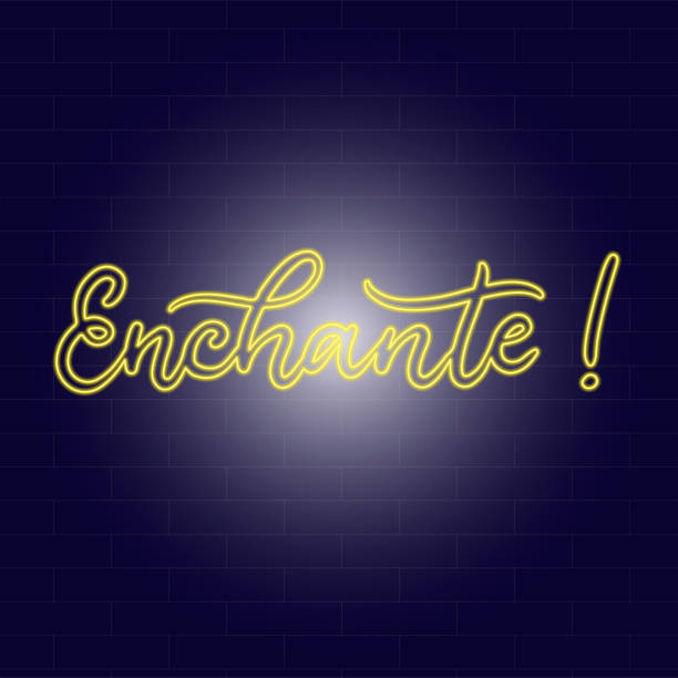 istock Neon Inspirational phrase. French Calligraphic hand lettering motivational inscription 1333613086