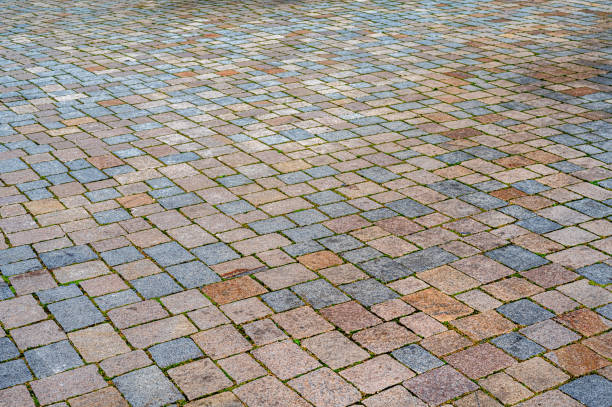 istock Laid cobblestones in a market square 1333615434