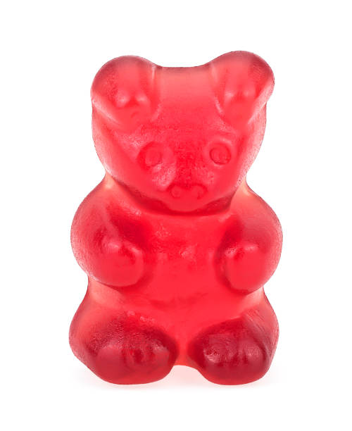 istock Red gummy bear candy isolated on a white background. Jelly bear candy. 1333621787