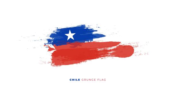 ilustraciones, imágenes clip art, dibujos animados e iconos de stock de ilustración vectorial de bandera grunge de chile - número 18