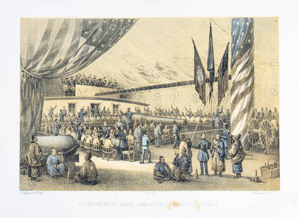 istock Dinner given to the Japanese commissioners on board U.S.S.F. Powhatan - Lithograph 1856 1333625936