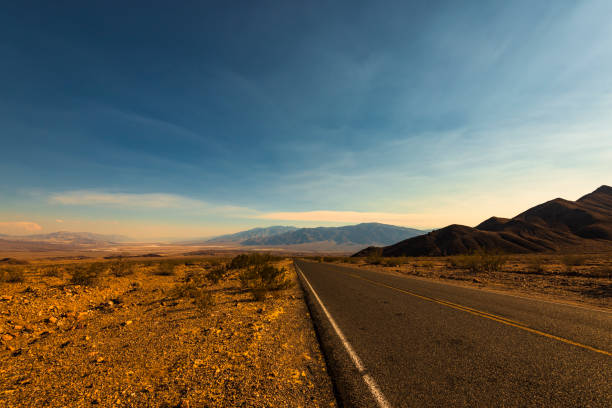 A long road through Death Valley in California