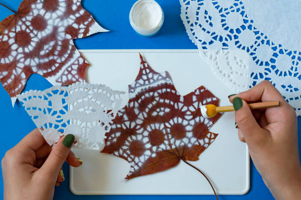 istock Hand painted dry autumn maple leaves. Variant 12 1333631985