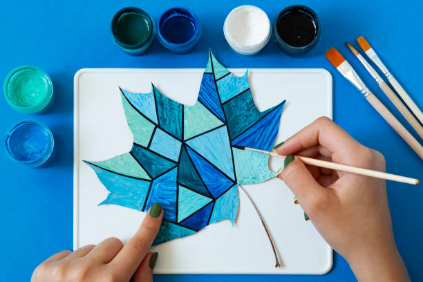 istock Hand painted dry autumn maple leaves. Variant 10 1333631989
