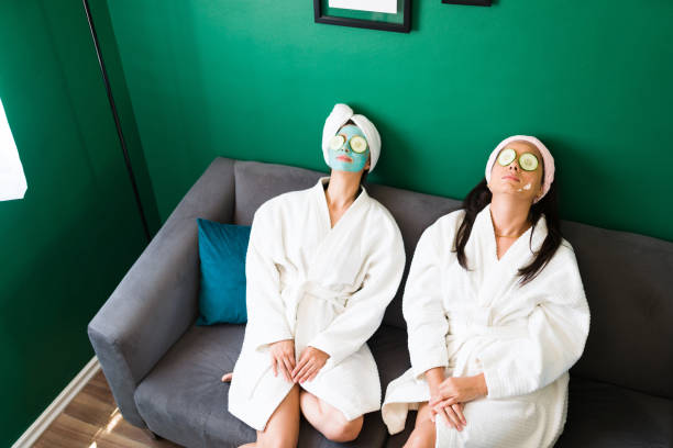 istock Hispanic friends enjoying a spa day 1333632878
